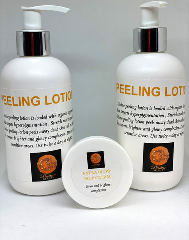 Exfoliating Peeling lotion and glow face cream